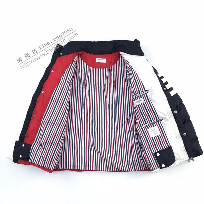 ThomBrowne男裝 吳亦凡同款羽絨服 湯姆布朗秋冬新款紅藍白拼色外套 男女同款  ydi3173